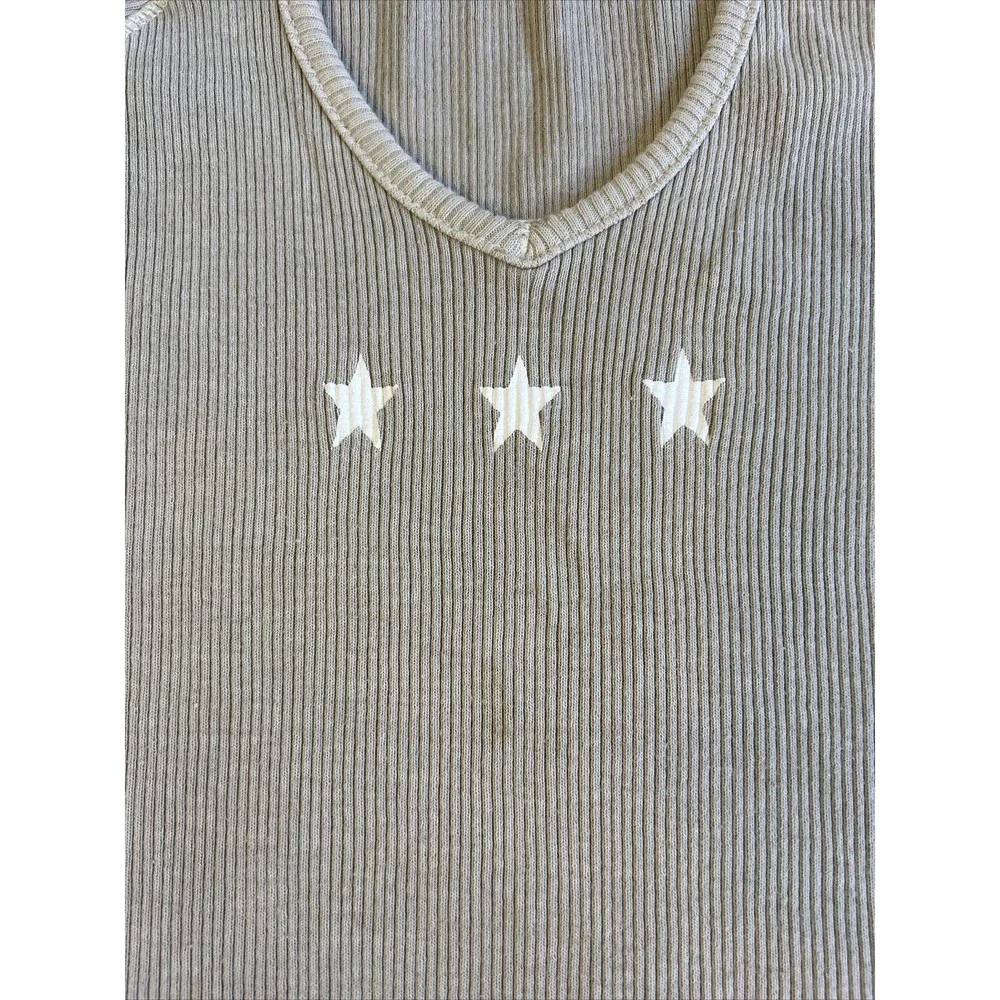 Hard Tail Womens Ribbed Cardigan Sweater Set Khaki Beige V Neck Sz Small READ - Picture 6 of 16